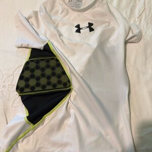 Under Armour HeatGear Fitted Shirt - White footwear rib pads